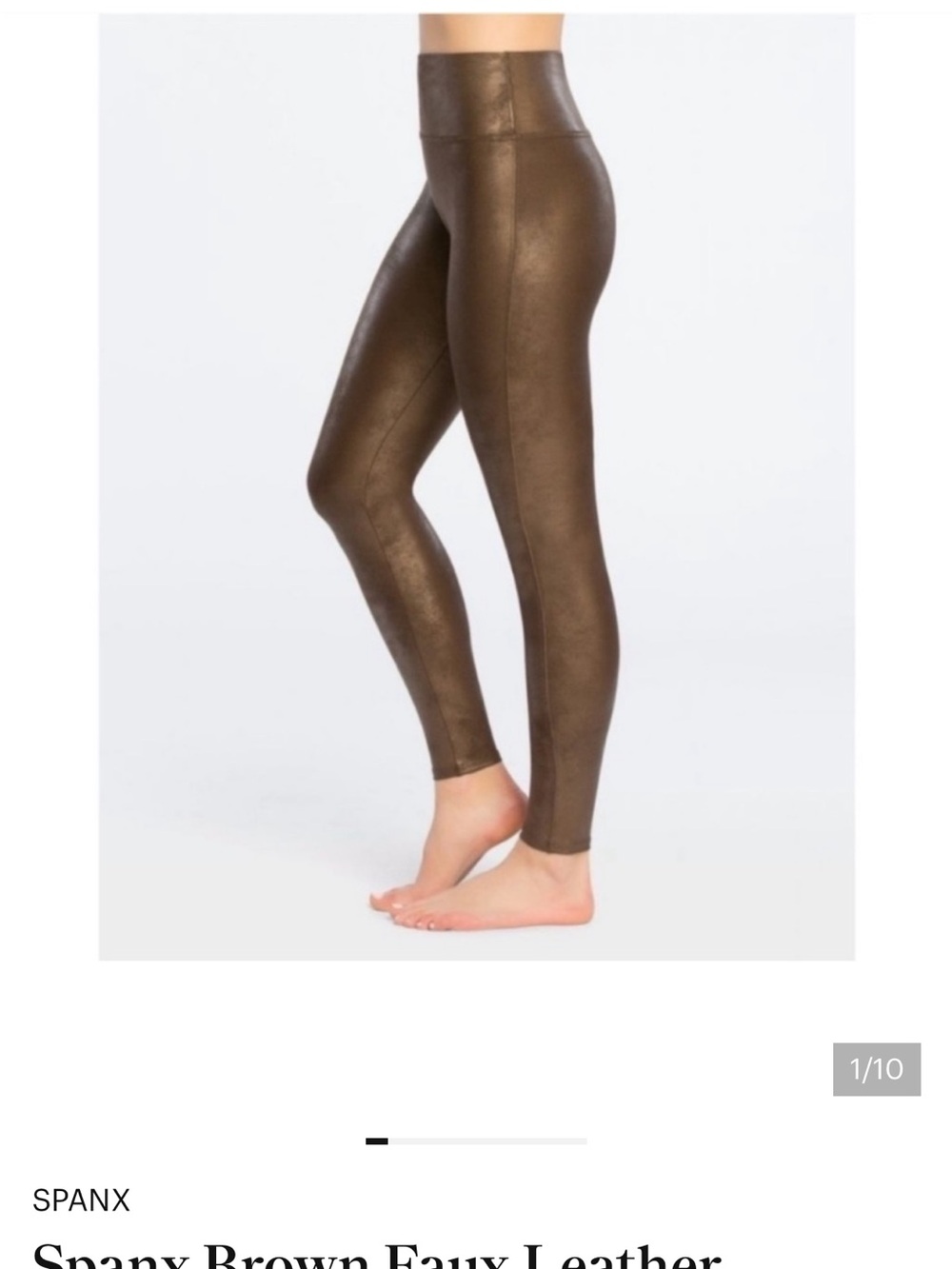SPANX Faux Leather Leggings in Dark Brown